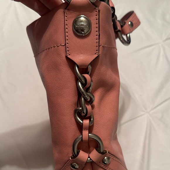 Coach Y2K Pink Leather Carly Shoulder Bag with Metal Accents - Picture 6 of 12